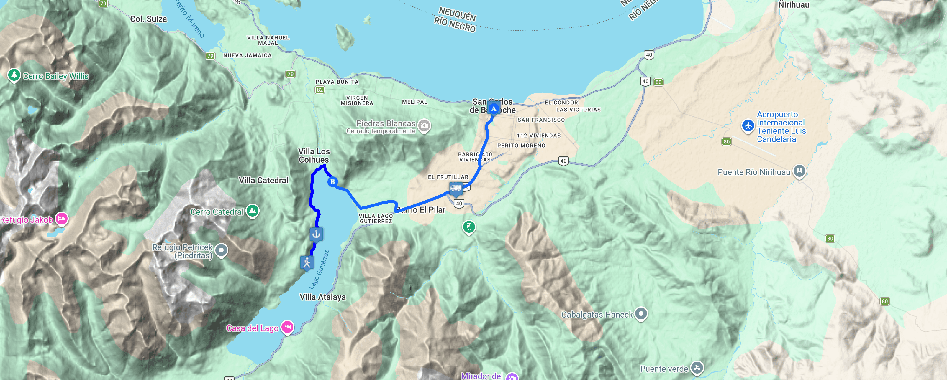 Map Kayak en Lago Gutiérrez