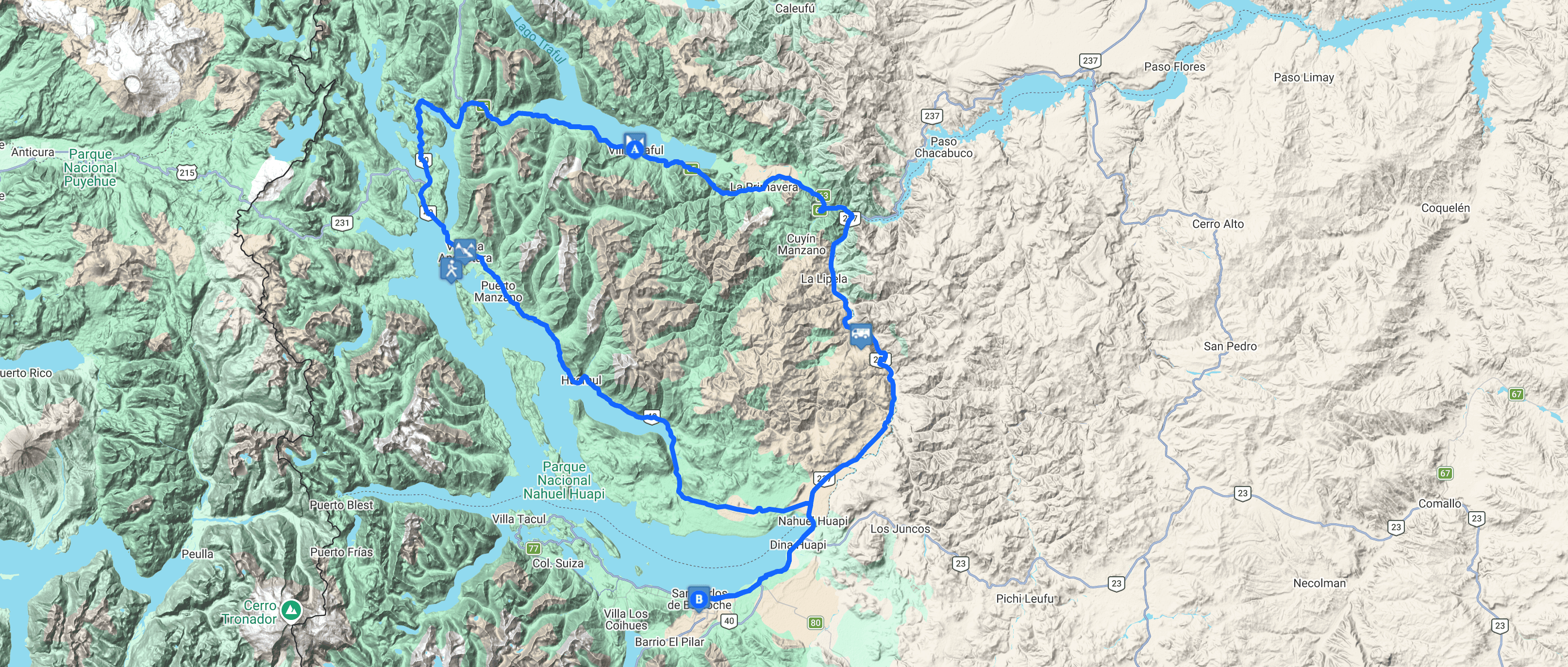 Map Circuito Grande: Traful y Angostura