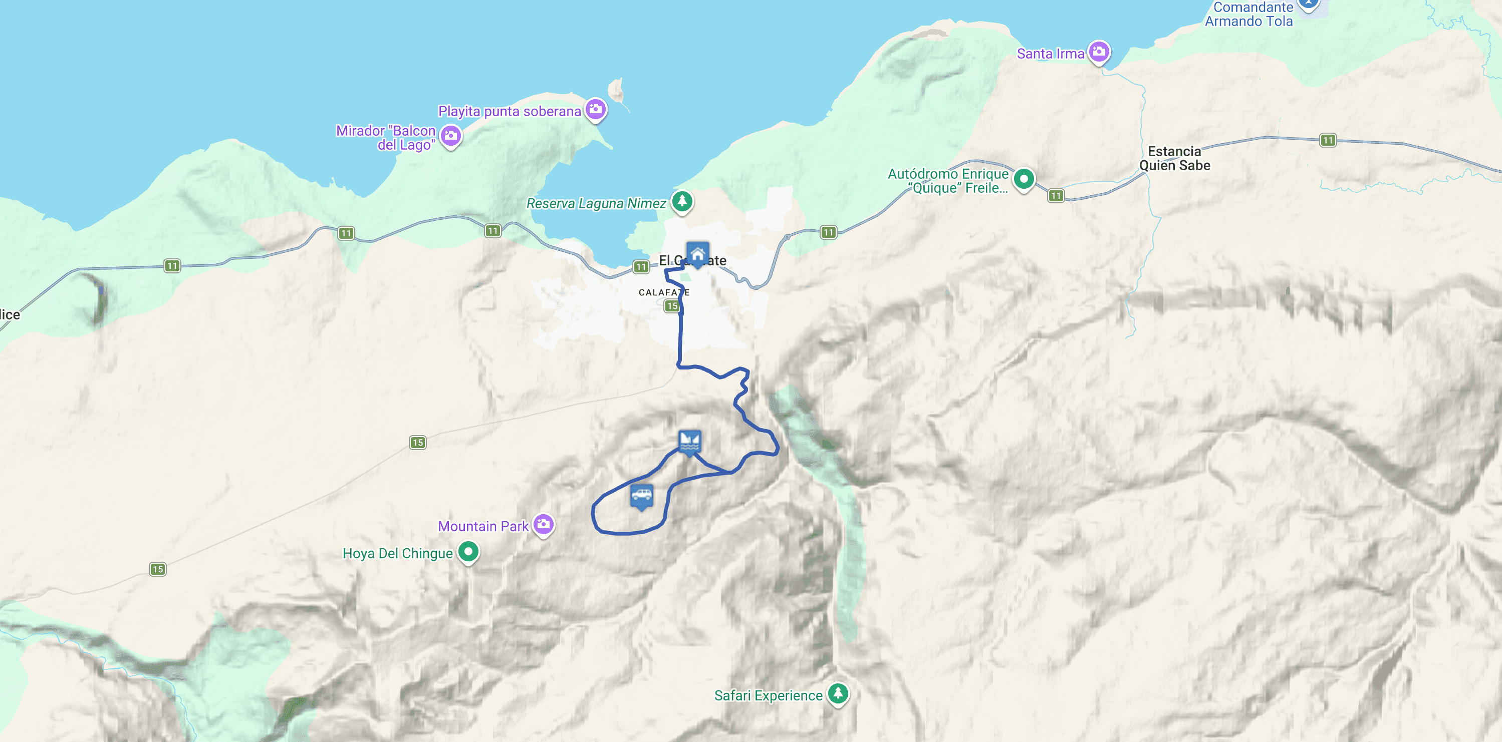 Map Balcones de El Calafate Offroad