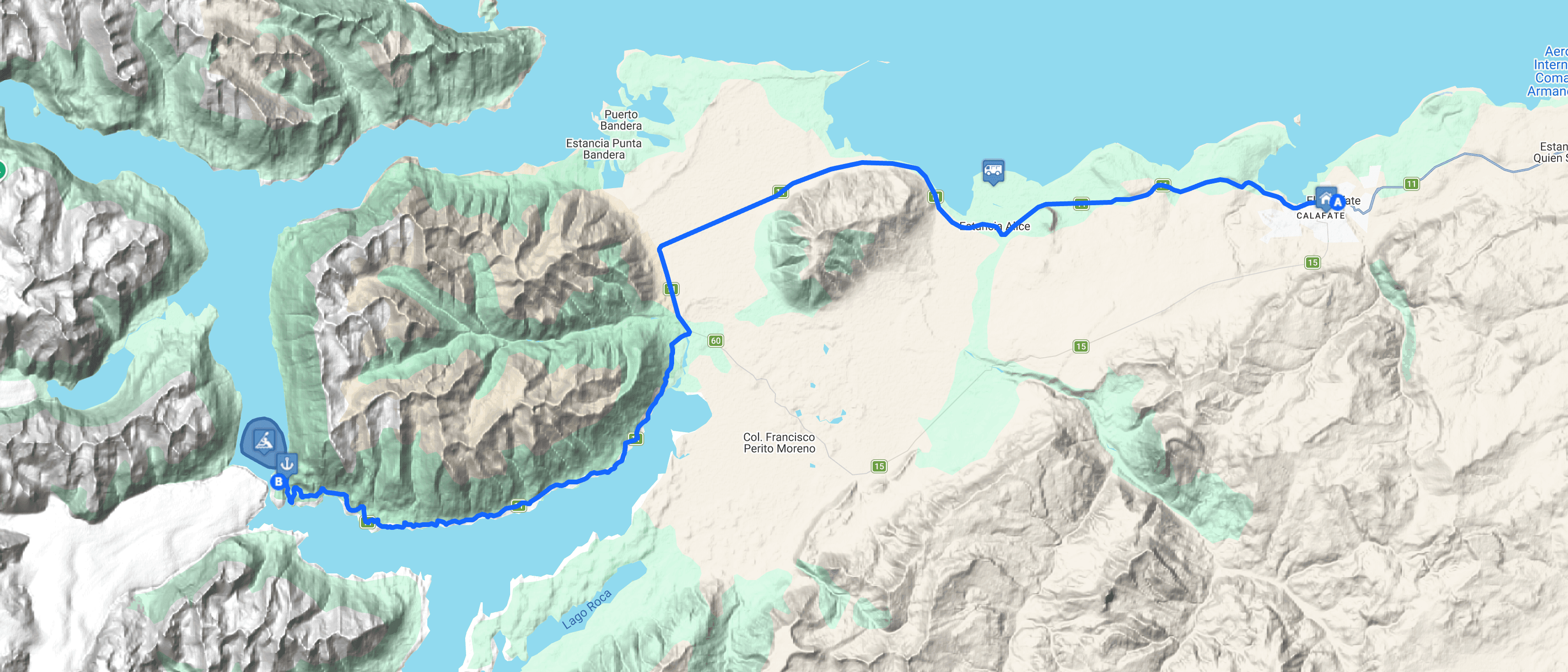 Map Perito Moreno Kayak