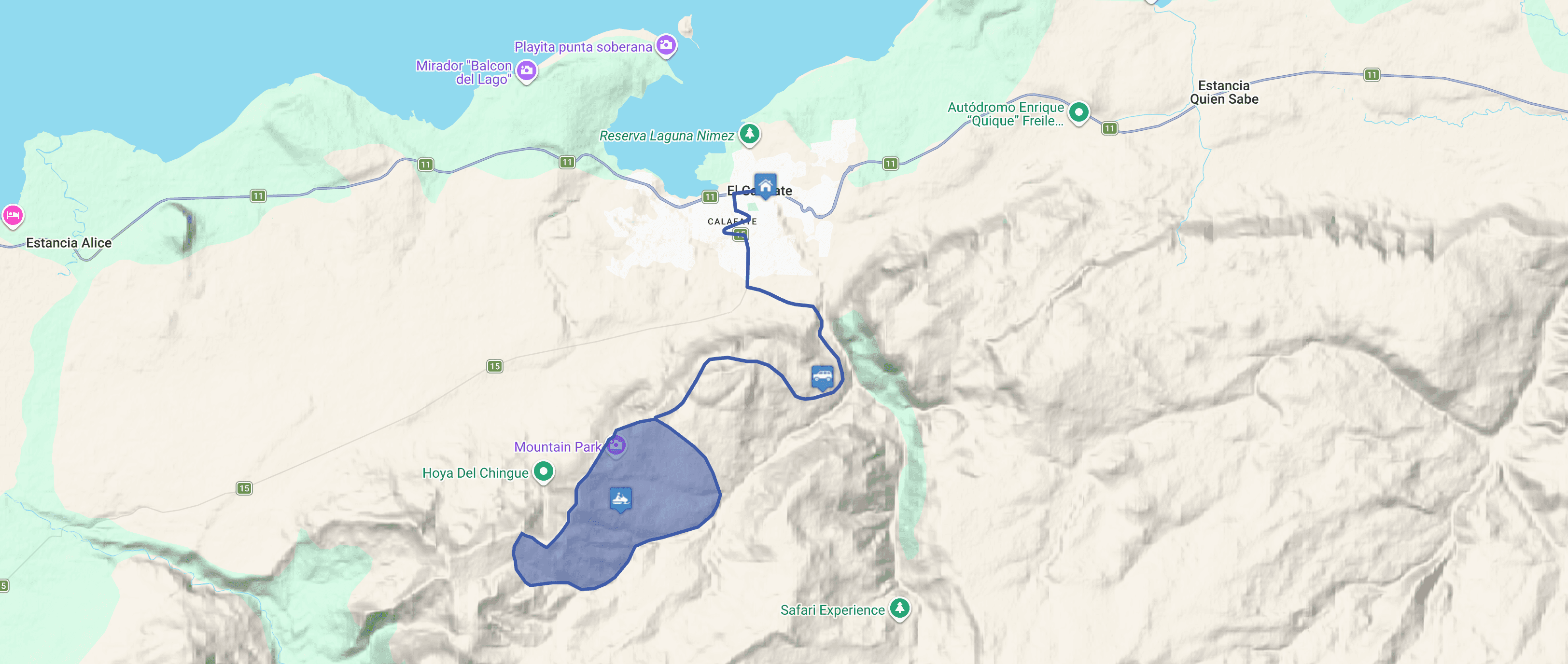 Map Moto de Nieve medio día