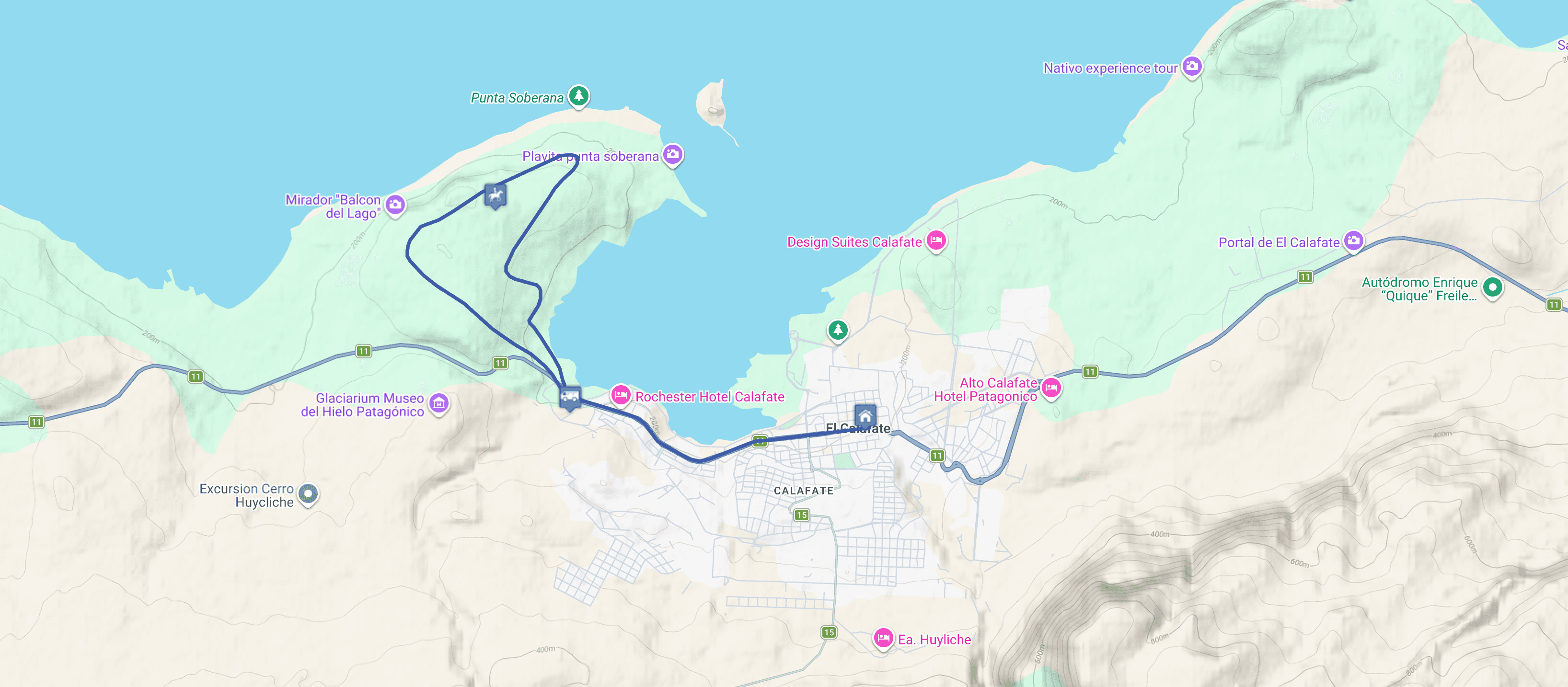 Map Cabalgata corta a Bahía Redonda