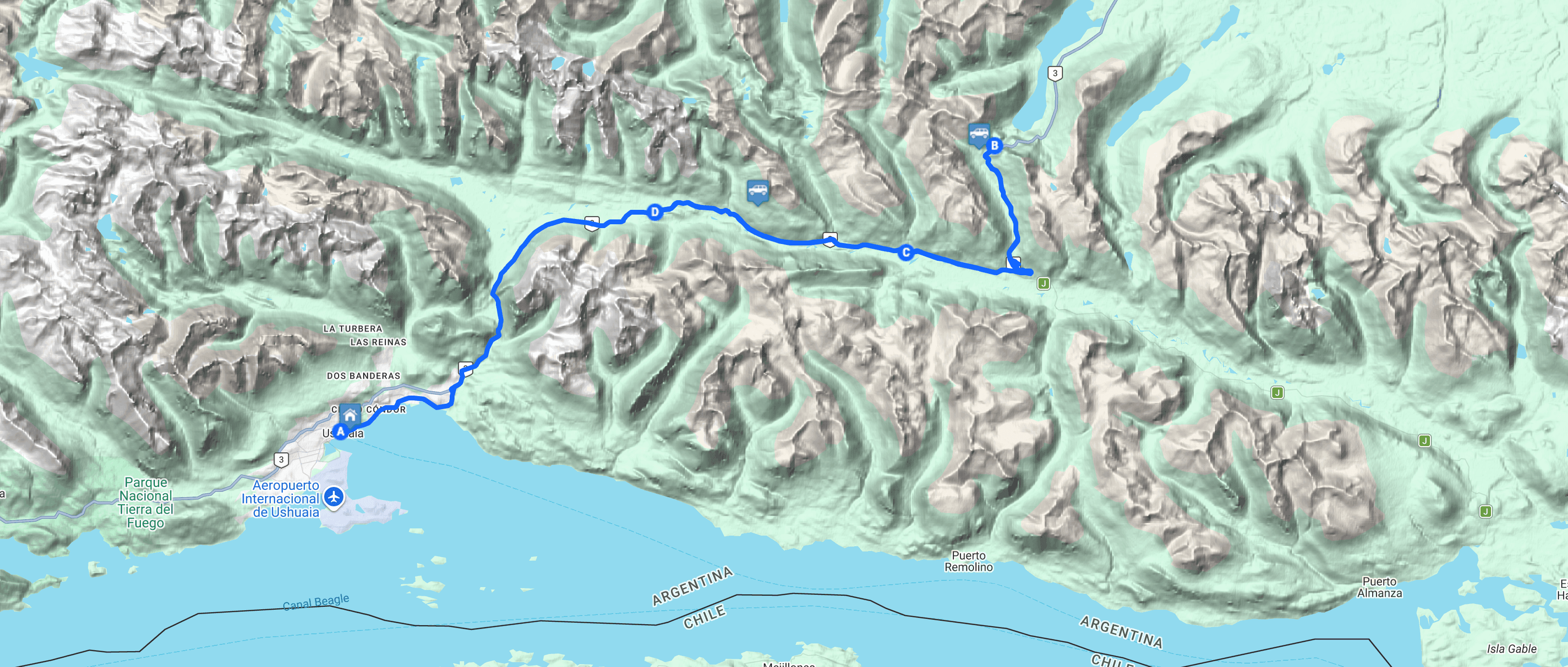 Map Lagos: Escondido y Centros Invernales