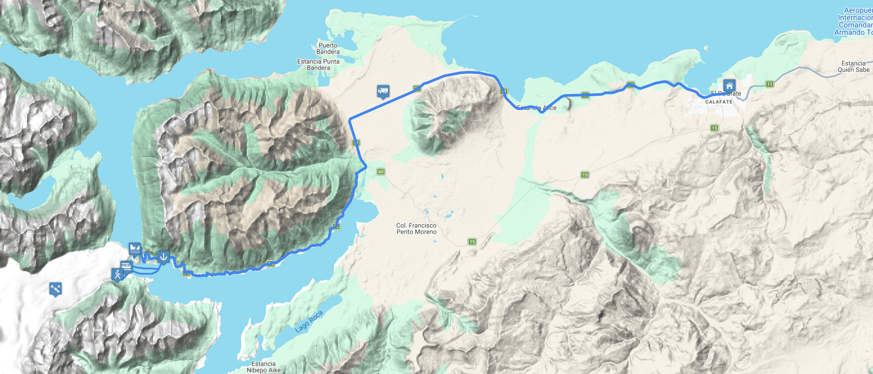 Map Tocá el Glaciar con Navegación