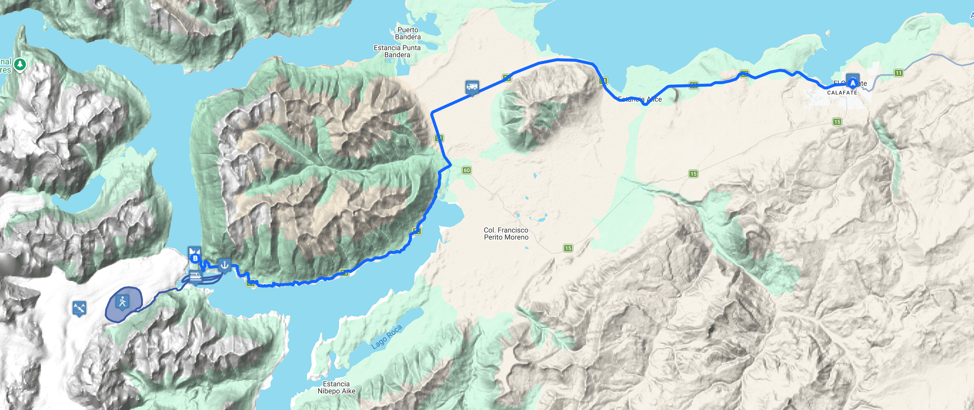Map Big Ice Perito Moreno