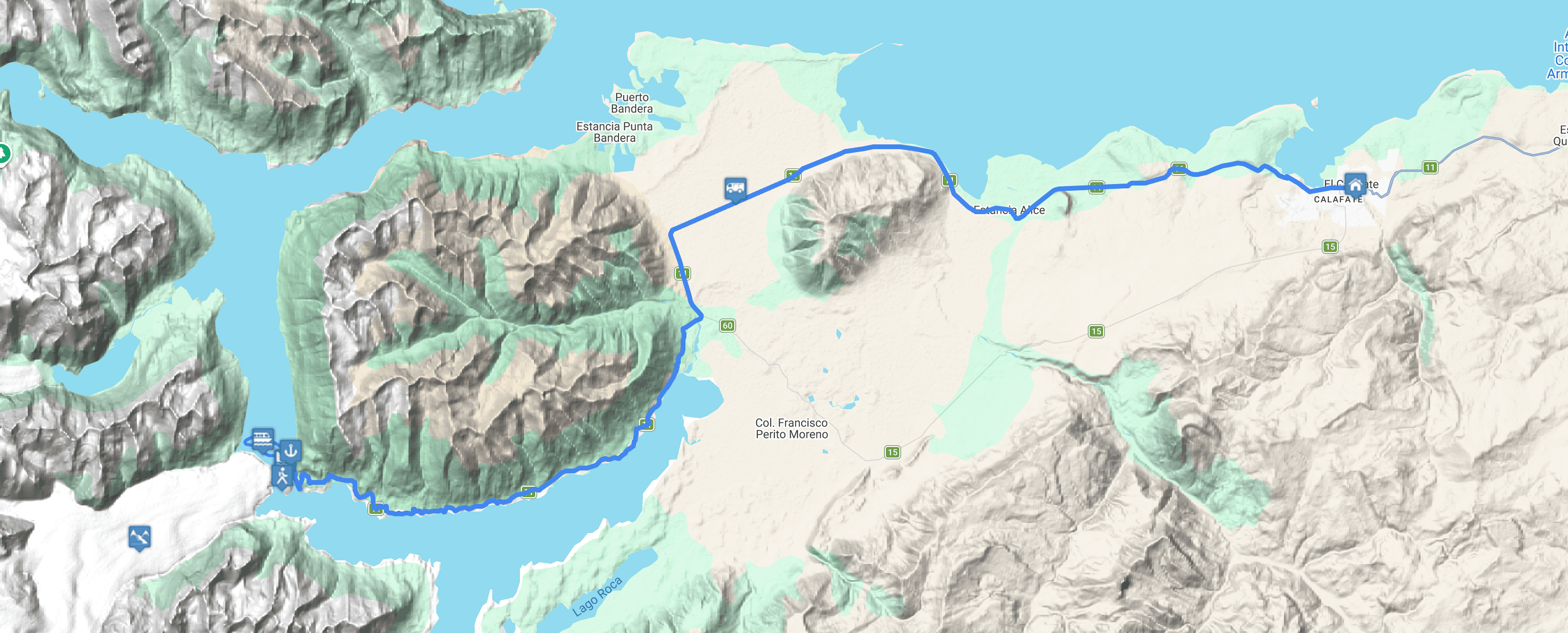 Map Perito Moreno: Pasarelas