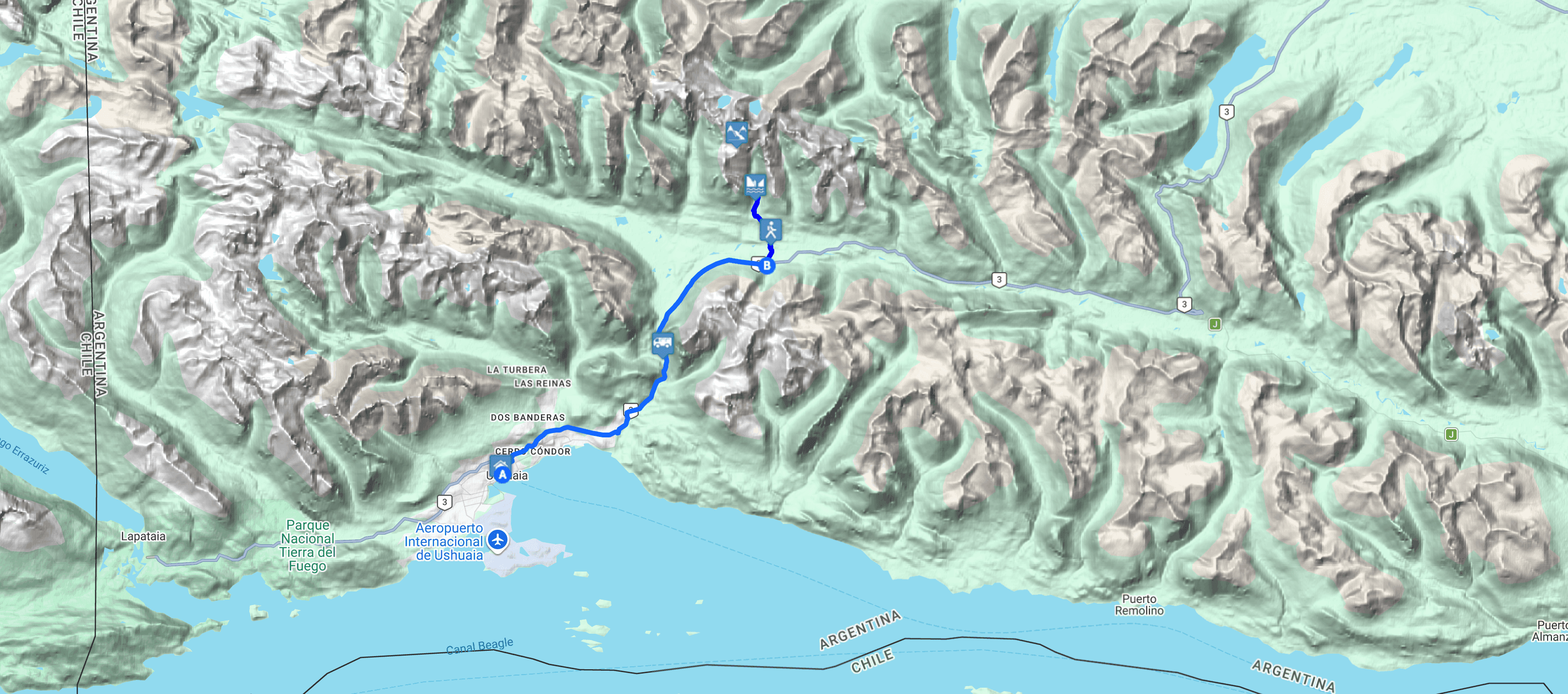 Map Trekking Laguna Esmeralda