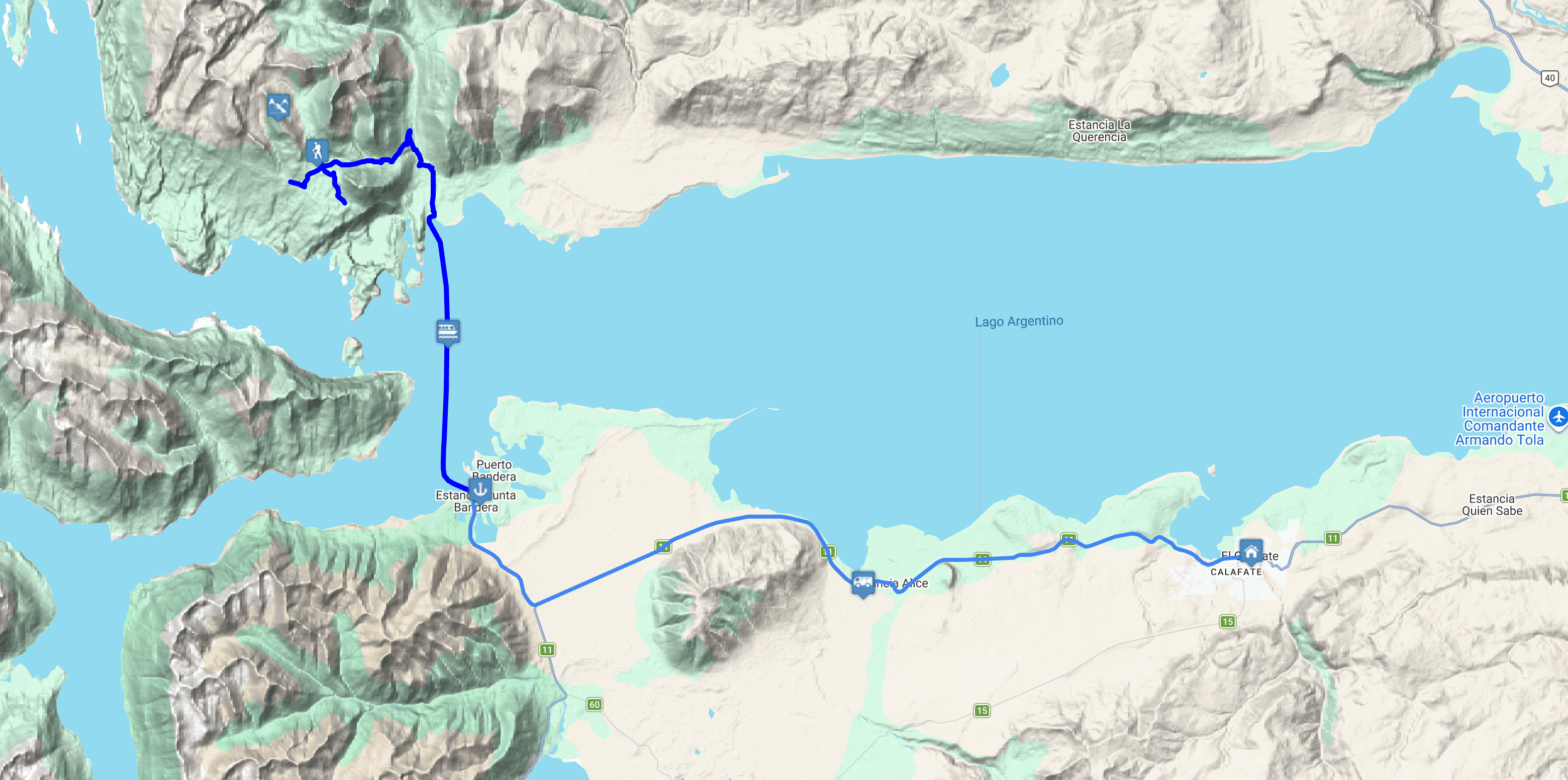 Map Cerro Castillo: Miradores y Cóndores