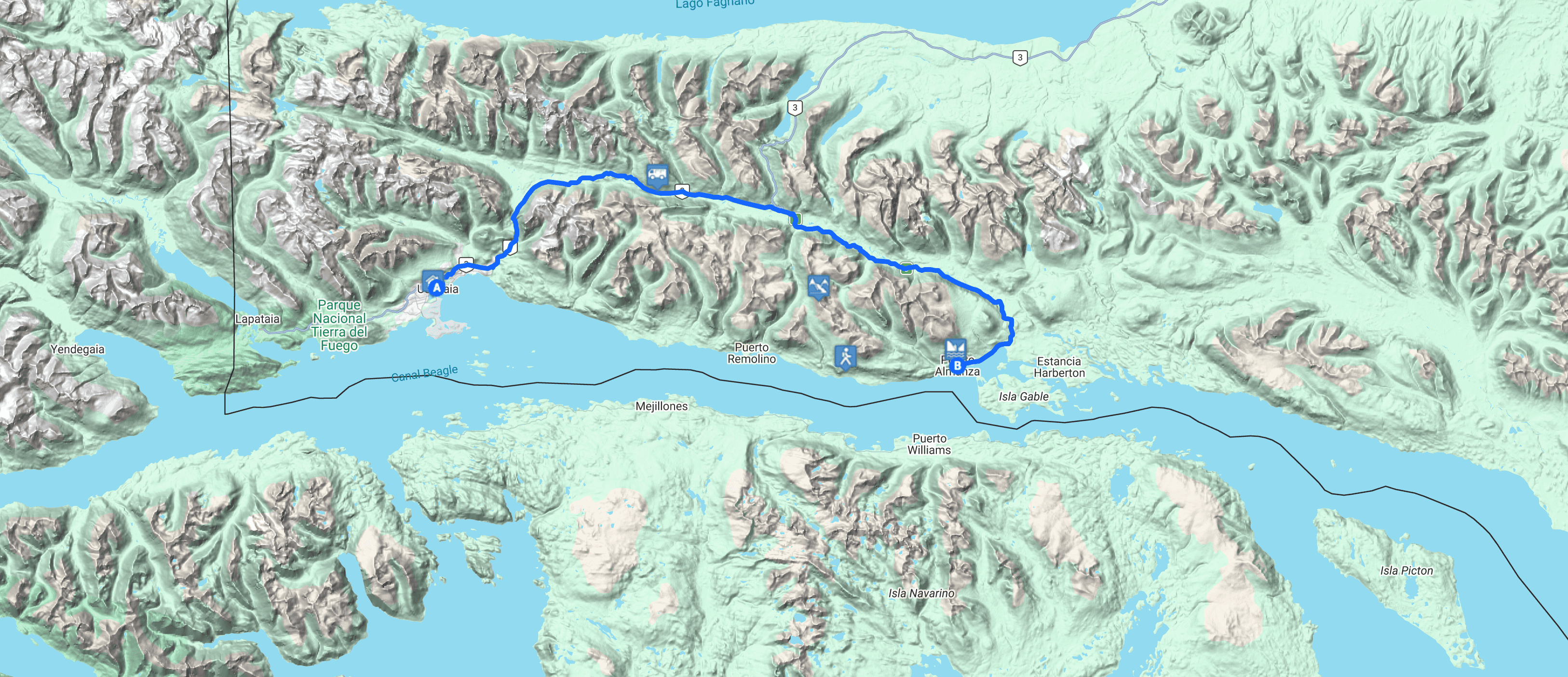 Map Puerto Almanza y Pingüinera