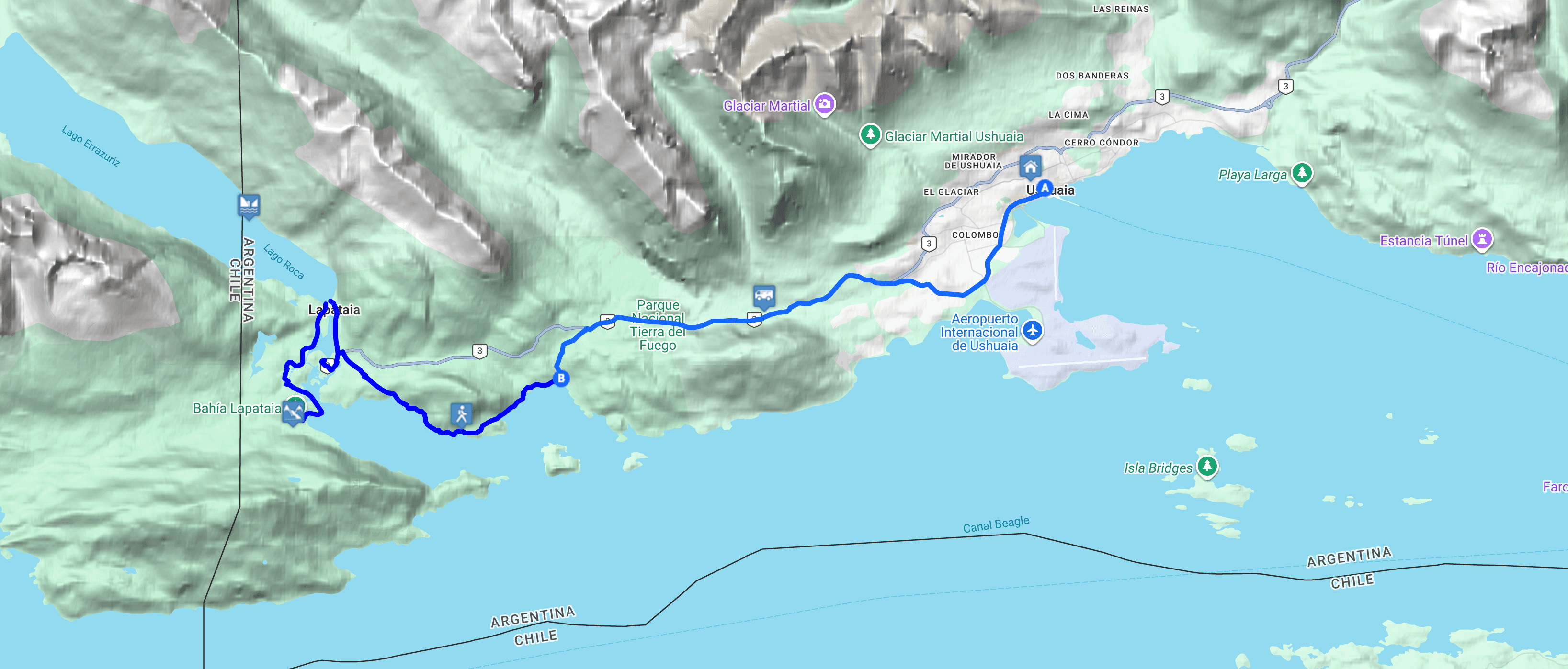 Map Parque Nacional: Trekking y Canoas