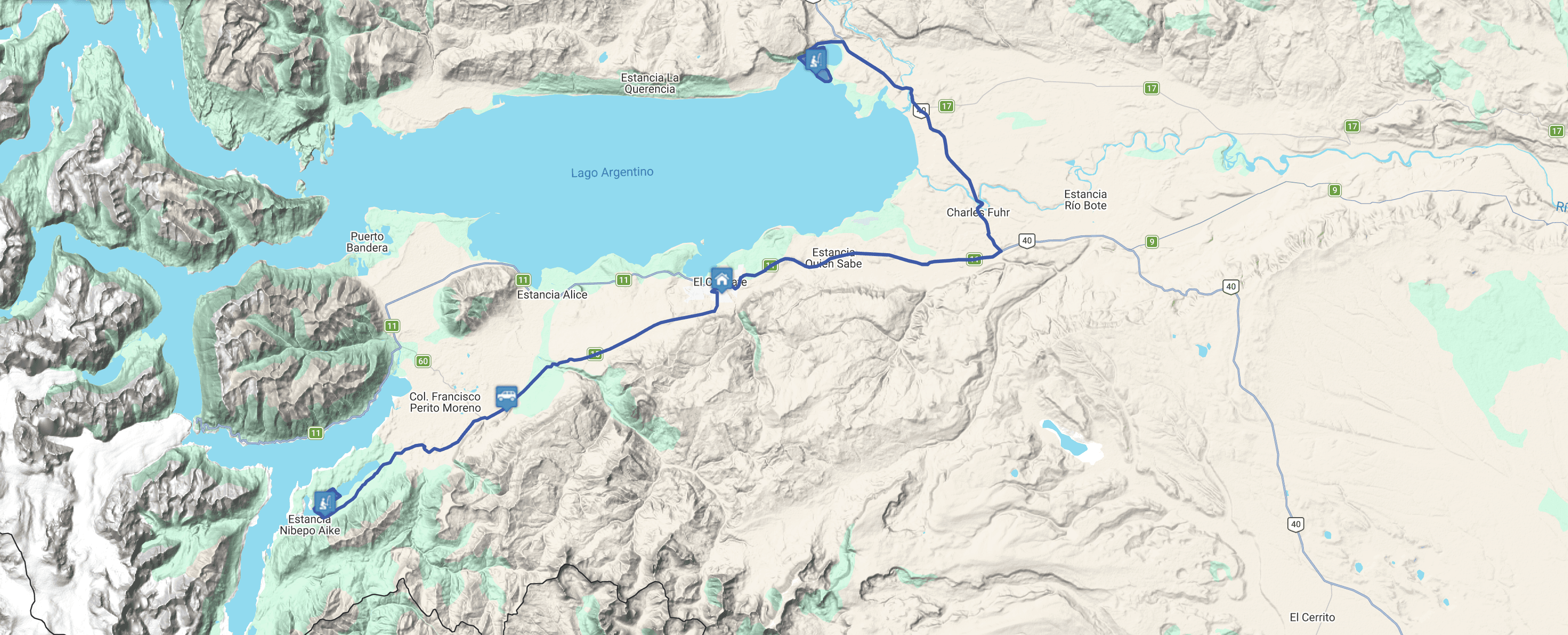Map Calafate Pesca